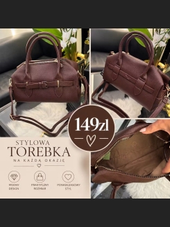 Torebka typu kuferek w kolorze mlecznej czekolady